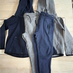 Navy and Gray Toddler Gap Tech Hoodie and Jogger Sets